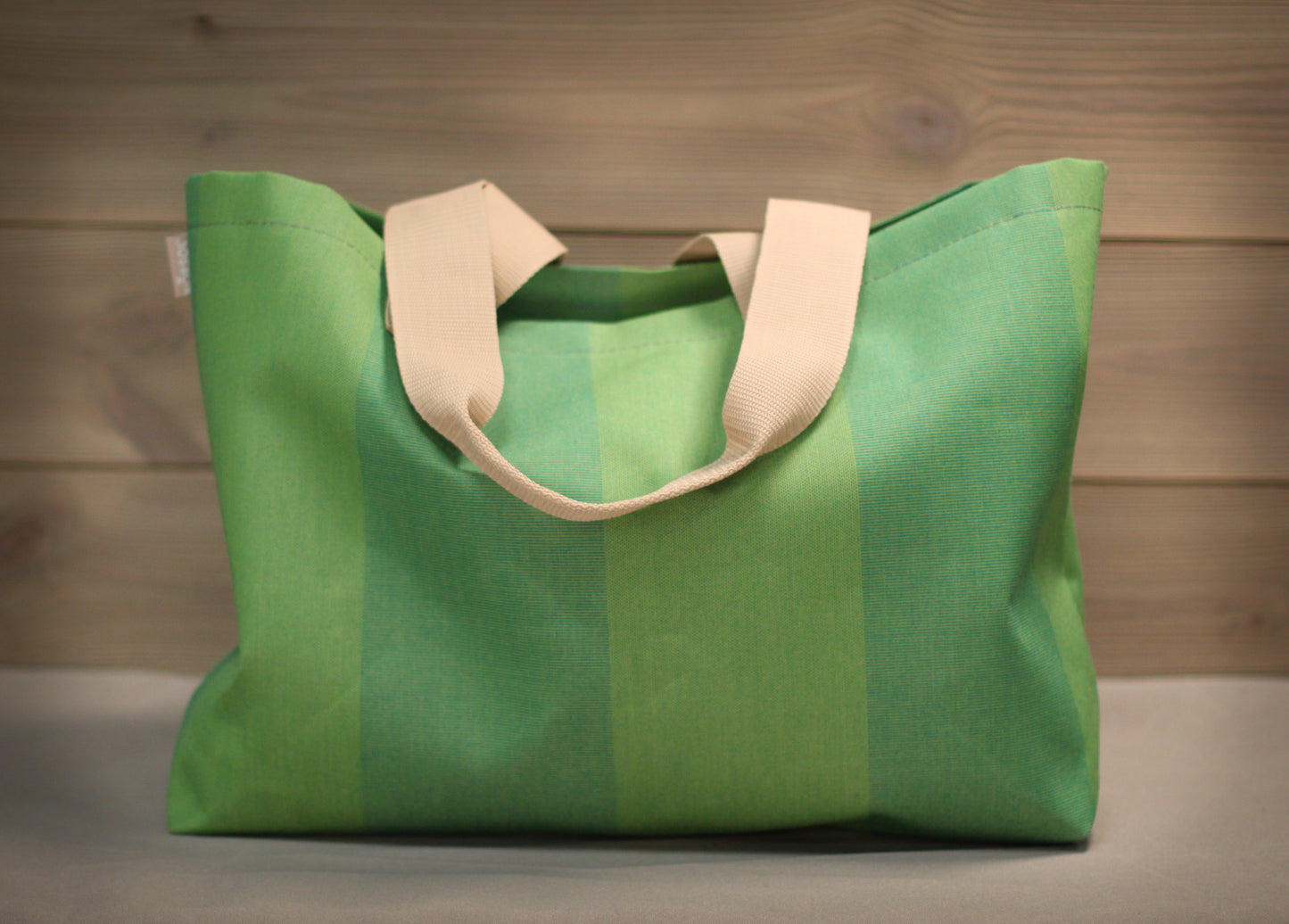 Fæbrik x Norsol - Stort handlenett - Grønn stripete