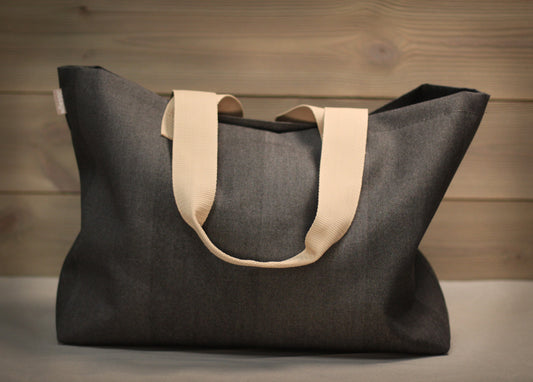 Fæbrik x Norsol - Stort handlenett - Mørk grå mønstret