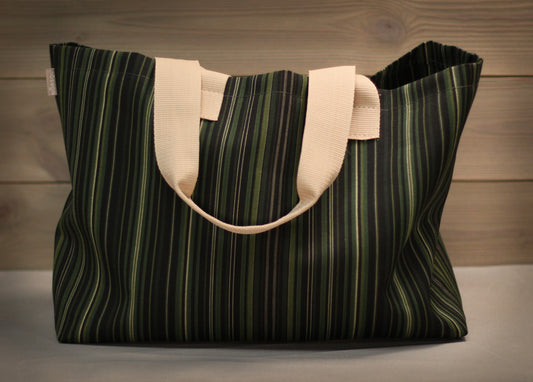 Fæbrik x Norsol - Stort handlenett - Grønn småstripet