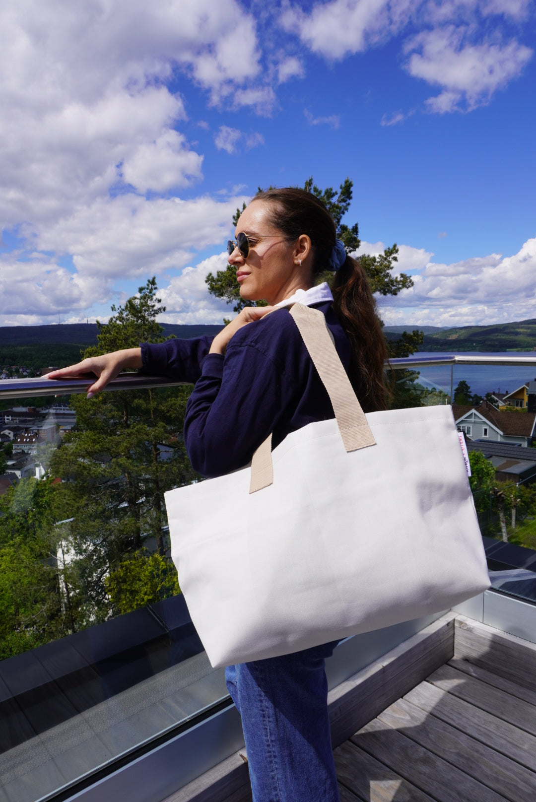 Fæbrik x Norsol - Stort handlenett - Mørk grå mønstret