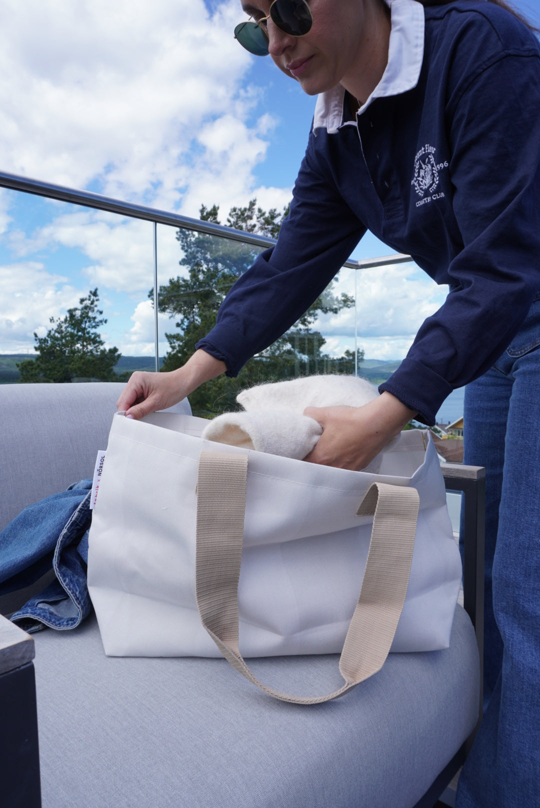 Fæbrik x Norsol - Stort handlenett - Rust rød mønstret